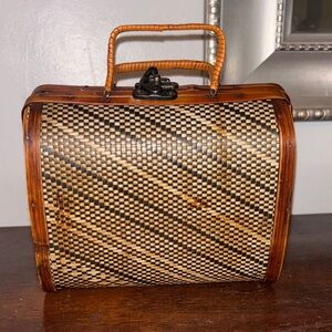 ✨SOLD✨Vintage Wood and Wicker Purse
